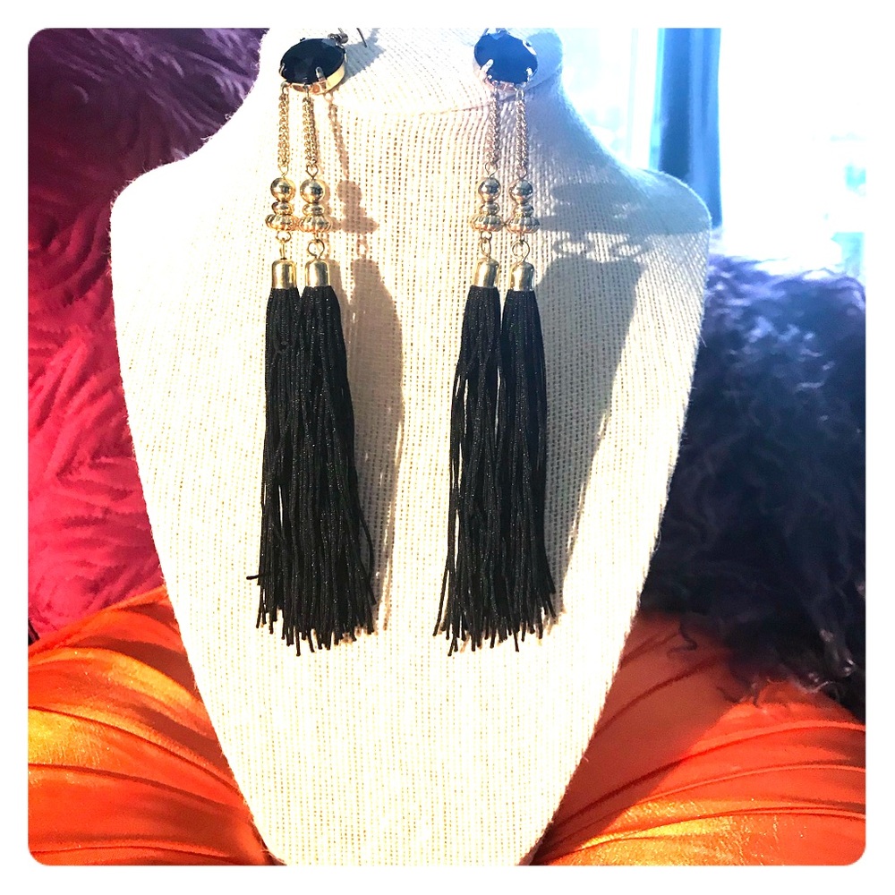 Six-inch tassel earrings